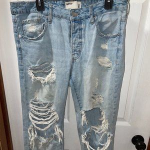Garage ripped wide leg jeans